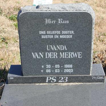 MERWE Uvanda, van der 1966-2003