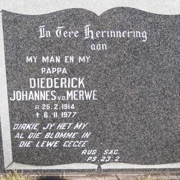 MERWE Diederick Johannes, v.d. 1914-1977