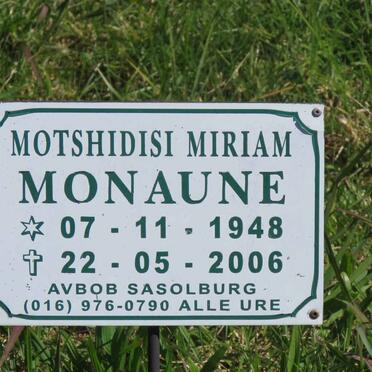 MONAUNE Motshidisi Miriam 1948-2006