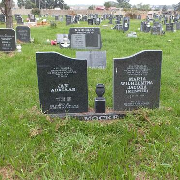 MOCKE Jan Adriaan 1928-1996 &amp; Maria Wilhelmina Jacoba 1928-