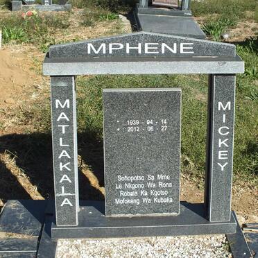 MPHENE Matlakala Mickey 1939-2012