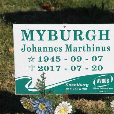 MYBURGH Johannes Marthinus 1945-2017