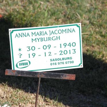 MYBURGH Anna Maria Jacomina 1940-2013