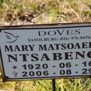 NTSABENG Mary Matsoaeli 1920-2006