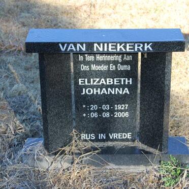 NIEKERK Elizabeth Johanna, van 1927-2006