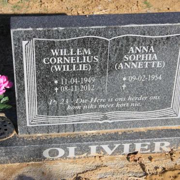 OLIVIER Willem Cornelius 1949-2012 &amp; Anna Sophia 1954-