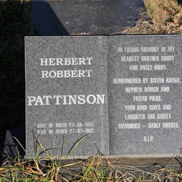 PATTINSON Herbert Robbert 1938-1982