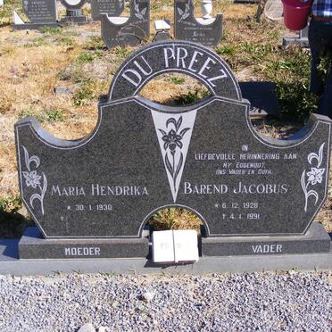 PREEZ Barend Jacobus, du 1928-1991 &amp; Maria Hendrika 1930-