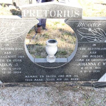 PRETORIUS Adam J. 1929-1994 &amp; Johanna C.W. 1931-1996