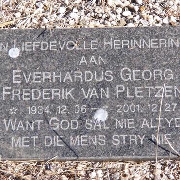 PLETZEN Everhardus Georg Frederik, van 1934-2001 &amp; Florrie Harriet PELSER 1943-1987 