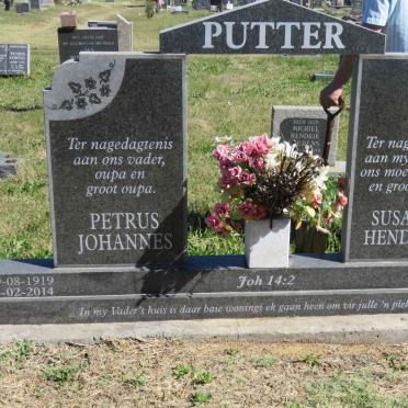 PUTTER Petrus Johannes 1919-2014 &amp; Susanna Hendrina 1923-2007