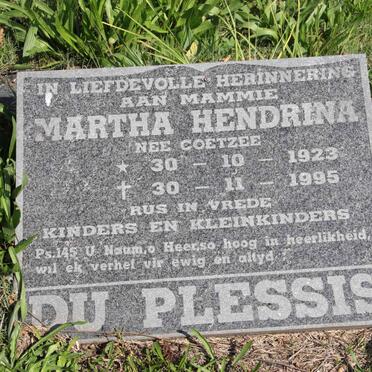 PLESSIS Martha Hendrina, du nee COETZEE 1923-1995