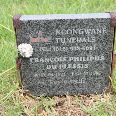 PLESSIS Francois Philipus, du 1924-1996