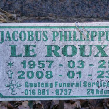 ROUX Jacobus Phillippus, le 1957-2008