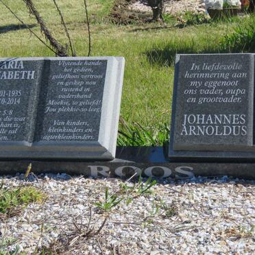 ROOS Johannes Arnoldus 1927-2007 &amp; Maria Elizabeth 1935-2014