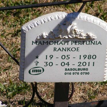 RANKOE Mamohapi Pertunia 1980-2011
