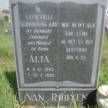 ROOYEN Alta, van 1943-1999