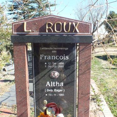 ROUX Francois, le 1956-2002 &amp; Altha EAGAR 1960-