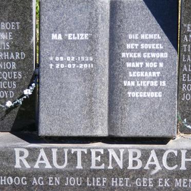 RAUTENBACH Anna 1905-1988 :: RAUTENBACH Elize 1935-2011 :: RAUTENBACH Max 1931-2005