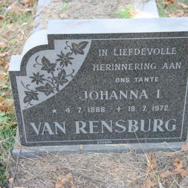 RENSBURG Johanna I., van 1888-1972
