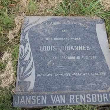 RENSBURG Louis Johannes, Jansen van 1896-1967