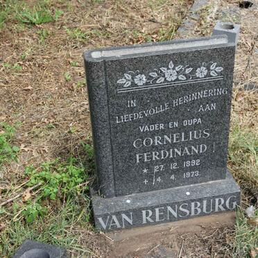 RENSBURG Cornelius Ferdinand, van 1892-1973