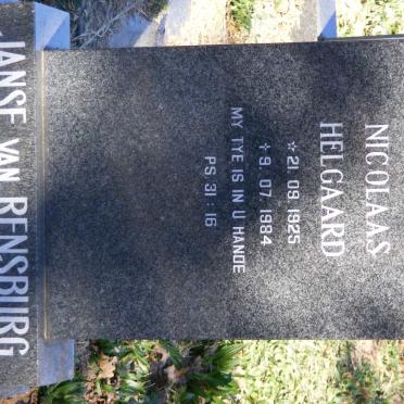 RENSBURG Nicolaas Helgaard, Janse van 1925-1984