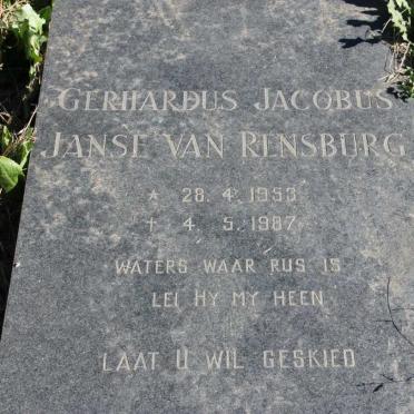 RENSBURG Gerhardus Jacobus, Janse van 1953-1987