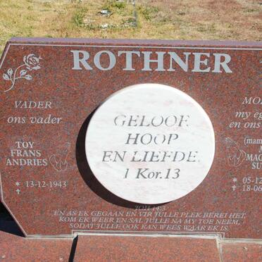 ROTHNER Frans Andries 1943- &amp; Maria Magdalena Susanna 1945-2000