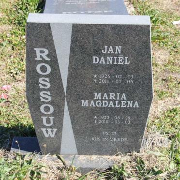 ROSSOUW Jan Daniel 1926-2011 &amp; Maria Magdalena 1923-2010