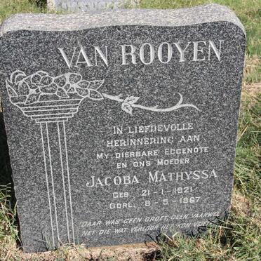 ROOYEN Jacoba Mathyssa, van 1921-1967