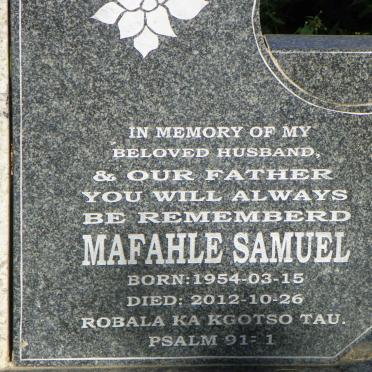 SAMUEL Mafahle 1954-2012