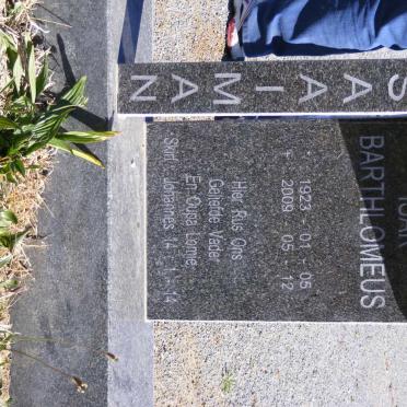 SAAIMAN Isak Barthlomeus 1923-2009 &amp; Maria Magdalena Magretha 1928-2011