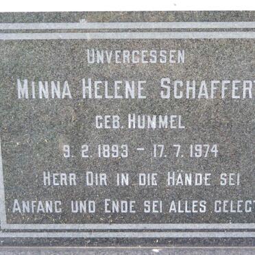 SCHAFFERT Minna Helene nee HUMMEL 1893-1974