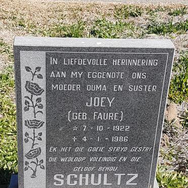 SCHULTZ Joey nee FAURE 1922-1986