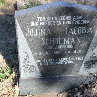SCHOEMAN Jojina Jacoba nee ANDERSON 1899-1985