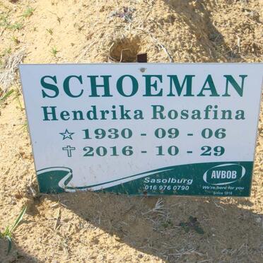 SCHOEMAN Hendrika Rosafina 1930-2016