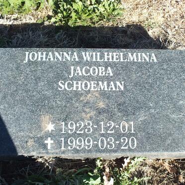 SCHOEMAN Johanna Wilhelmina Jacoba 1923-1999