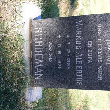 SCHOEMAN Markus Albertus 1892-1971