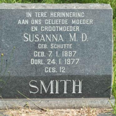 SMITH Susanna M.D. nee SCHUTTE 1897-1977