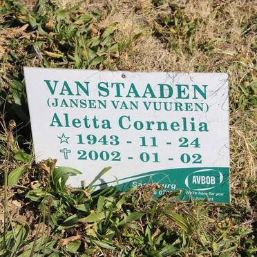 STAADEN Aletta Cornelia, van nee JANSEN VAN VUUREN 1943-2002