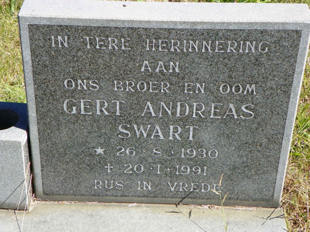 SWART Gert Andreas 1930-1991