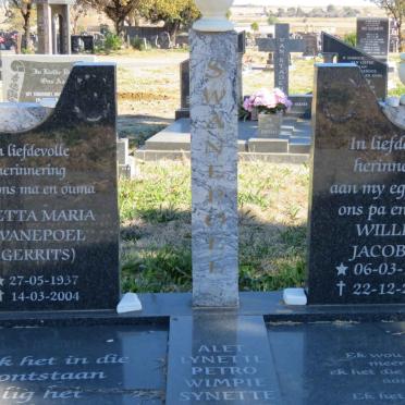 SWANEPOEL Willem Jacobus 1937-2003 &amp; Aletta Maria GERRITS 1937-2004