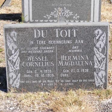 TOIT Wessel Cornelius, du 1933-1975 &amp; Hermina Magdalena 1938-