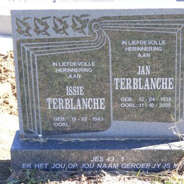 TERBLANCHE Jan 1938-2005 &amp; Issie 1943-