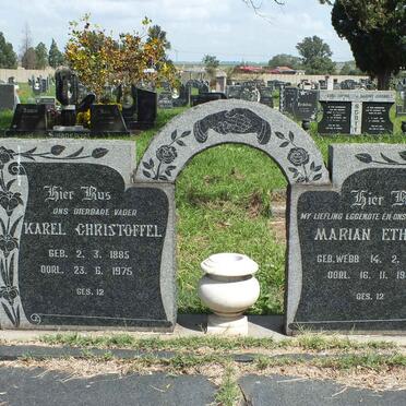 VILJOEN Karel Christoffel 1885-1975 &amp; Marian Ethel WEBB 1889-1963