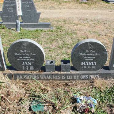 VILJOEN Jan 1931-2001 &amp; Maria 1937-