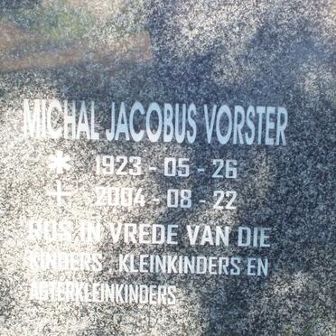 VORSTER Michal Jacobus 1923-2004