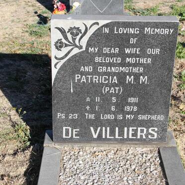 VILLIERS Patricia M.M., de 1911-1978