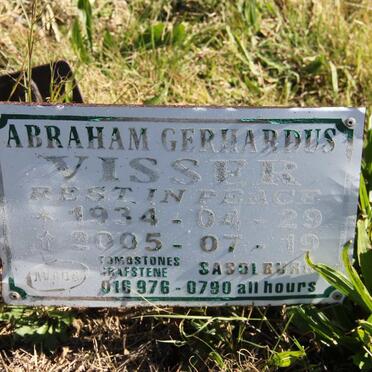 VISSER Abraham Gerhardus 1934-2005